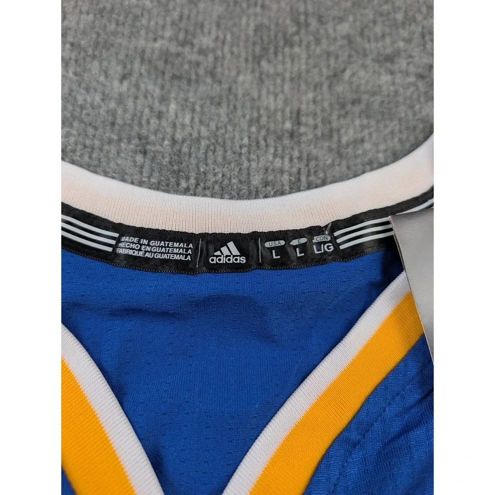 Stephen Curry Warriors Jersey Adidas Swingman Blue Yellow Size Large L NWT New